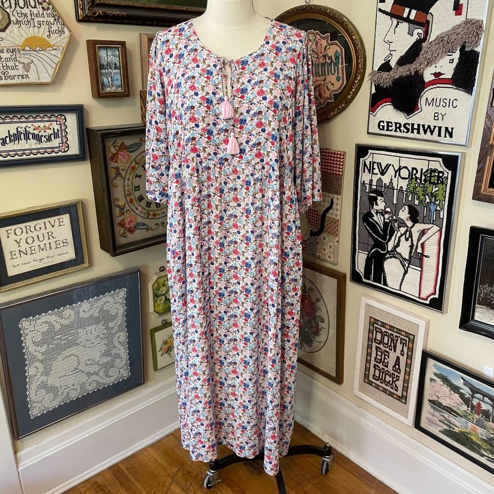 Boden Womens Cotton Blend Bohemian Style Floral Maxi Dress Size 16/18